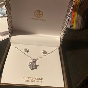 Giani Bernini, brand new cubic zirconia earrings with matching necklace.